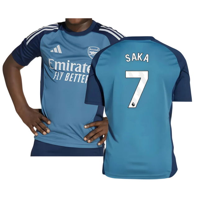 2025-2026 Arsenal Training Shirt (Blanch Blue) - Kids (Saka 7) (Fan...