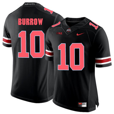 Men's Ohio St Buckeyes Joe Burrow #10 authentic Black 2024 high