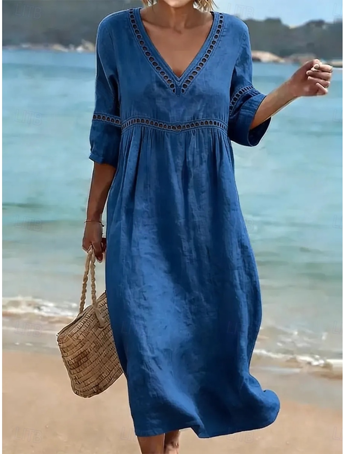 Women's Blouse Lace Solid Color Stylish Casual Short Sleeve Asymmetrical Regular Tops Casual Daily White Summer Spring