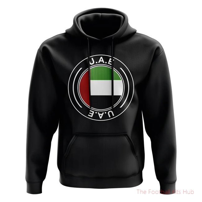 Men UAE Football Badge Hoodie (Black)