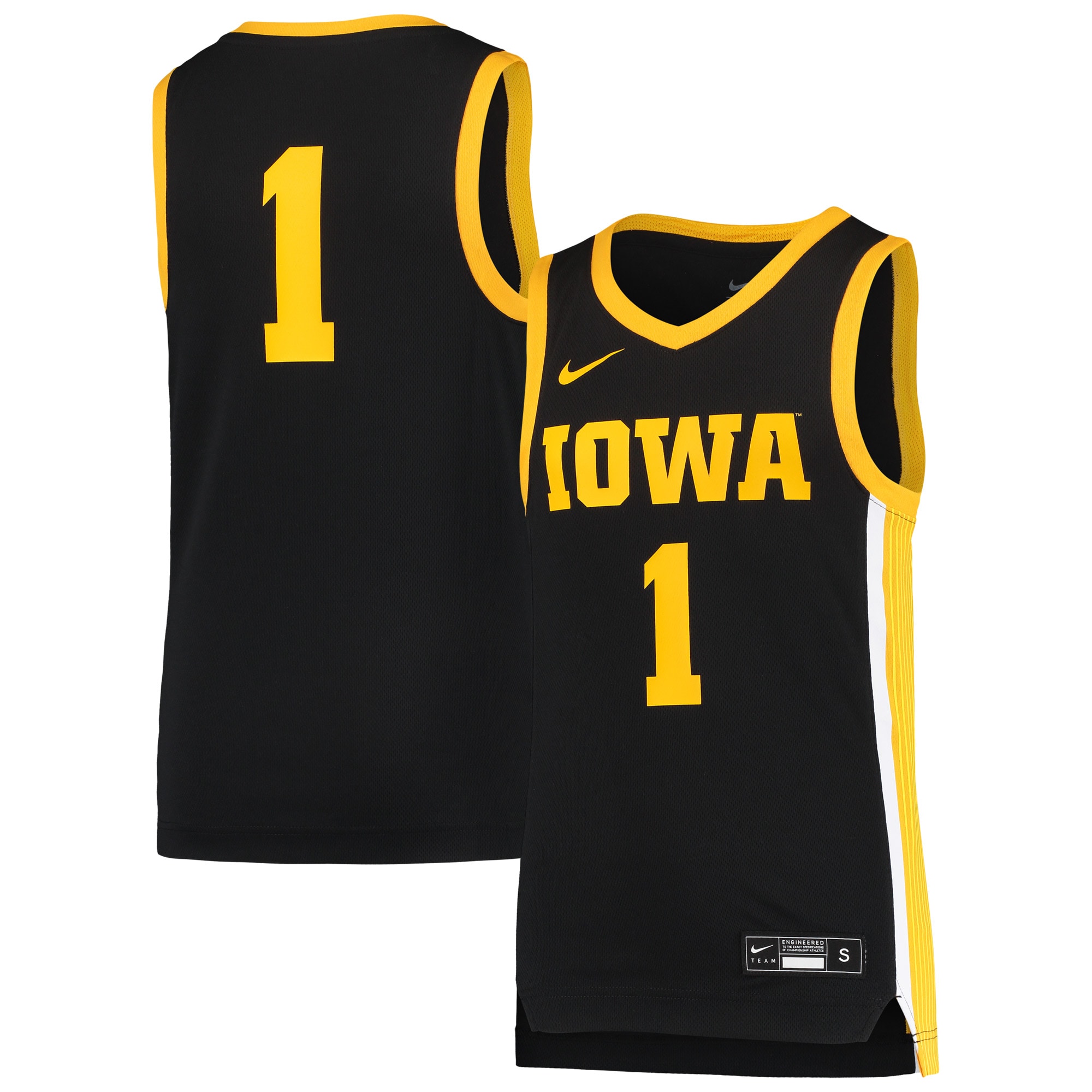 [NJP] Iowa Hawkeyes Team Replica Basketball Jersey - Black