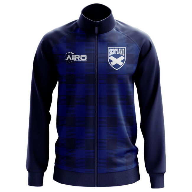 World Scotland Tartan Concept Football Track Jacket (Navy) - Kids