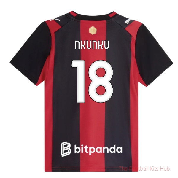 Breathable AC Milan 2026-2027 Home Shirt (Kids) (Nkunku 18)