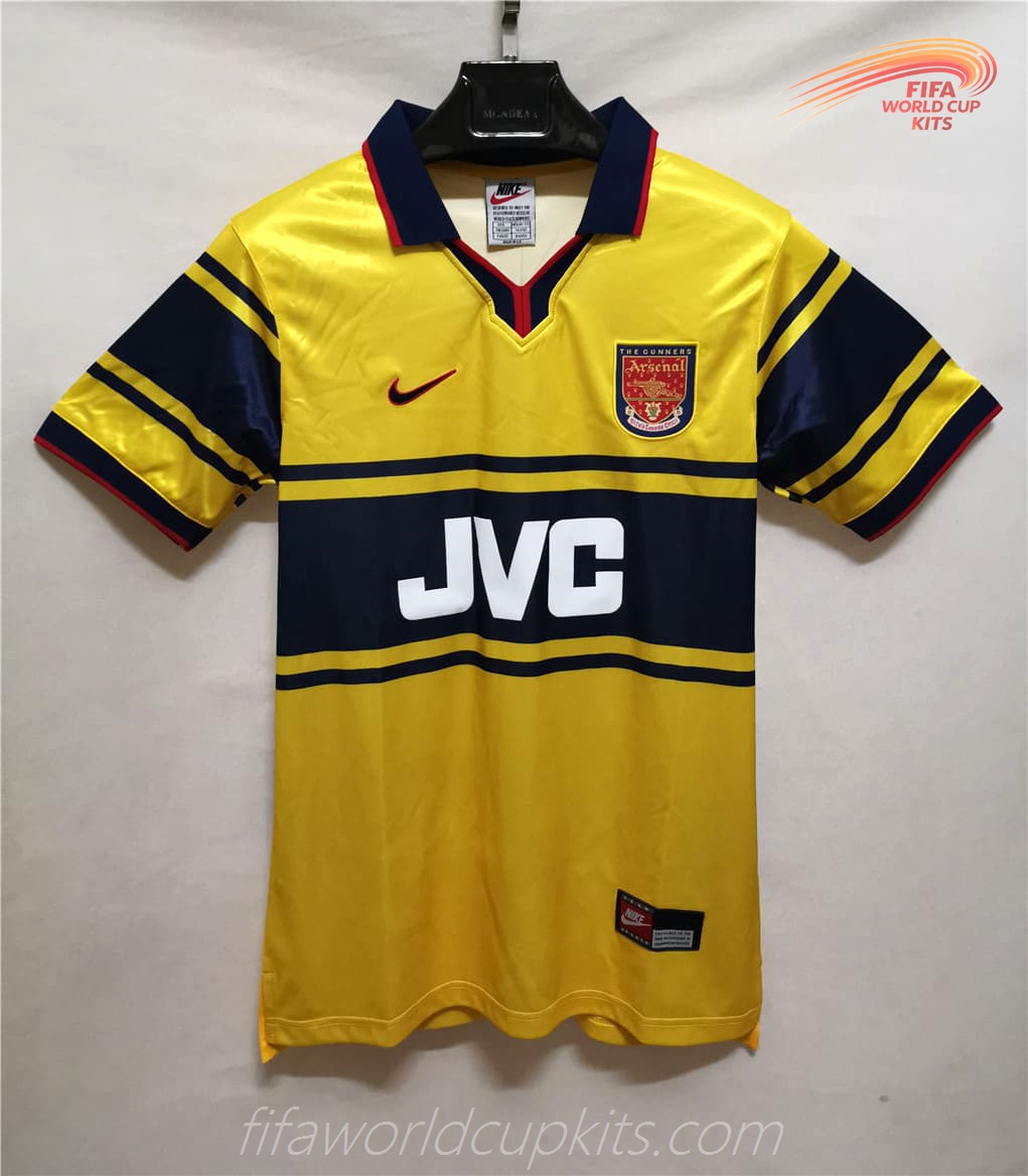 Arsenal 97-98 Away Yellow Football Kit