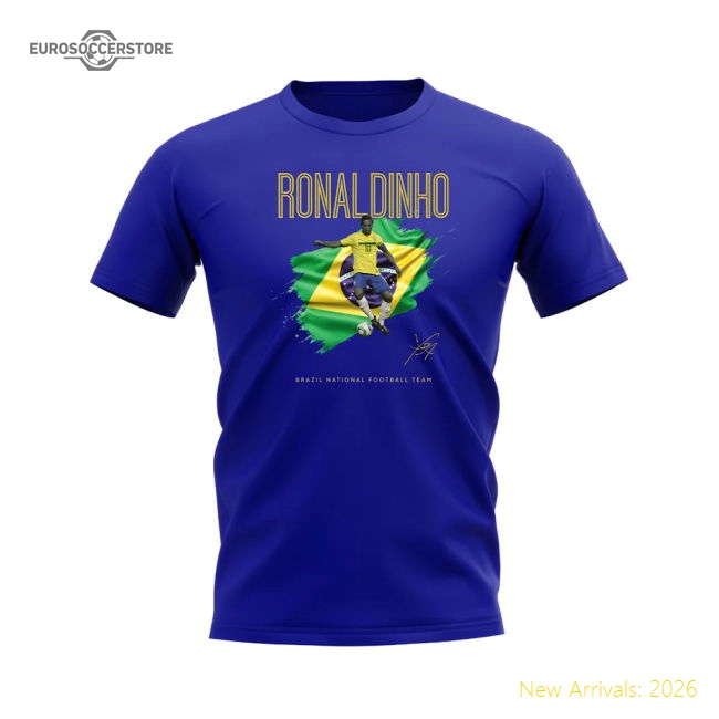Official Ronaldinho Brazil T-shirt - Blend Retro Modern