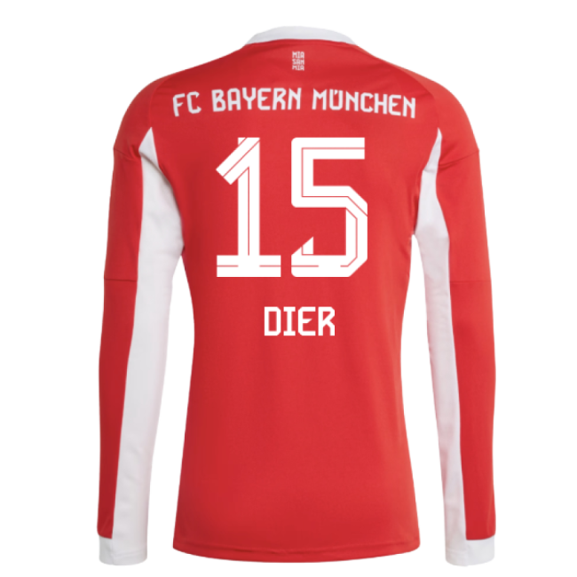 Premium-grade 2025-2026 Bayern Munich Long Sleeve Home Kit (dier 15)