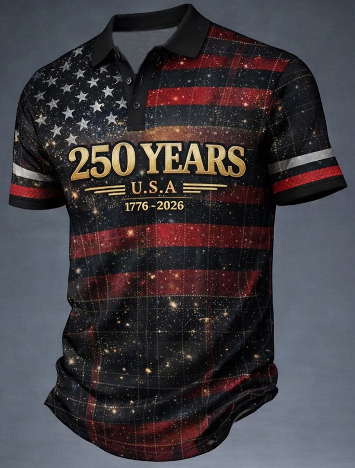 4th of July 2026 250th Memorial Day Men's Patriotic Patriot Graphic National Flag Veteran Short Sleeve T-Shirt