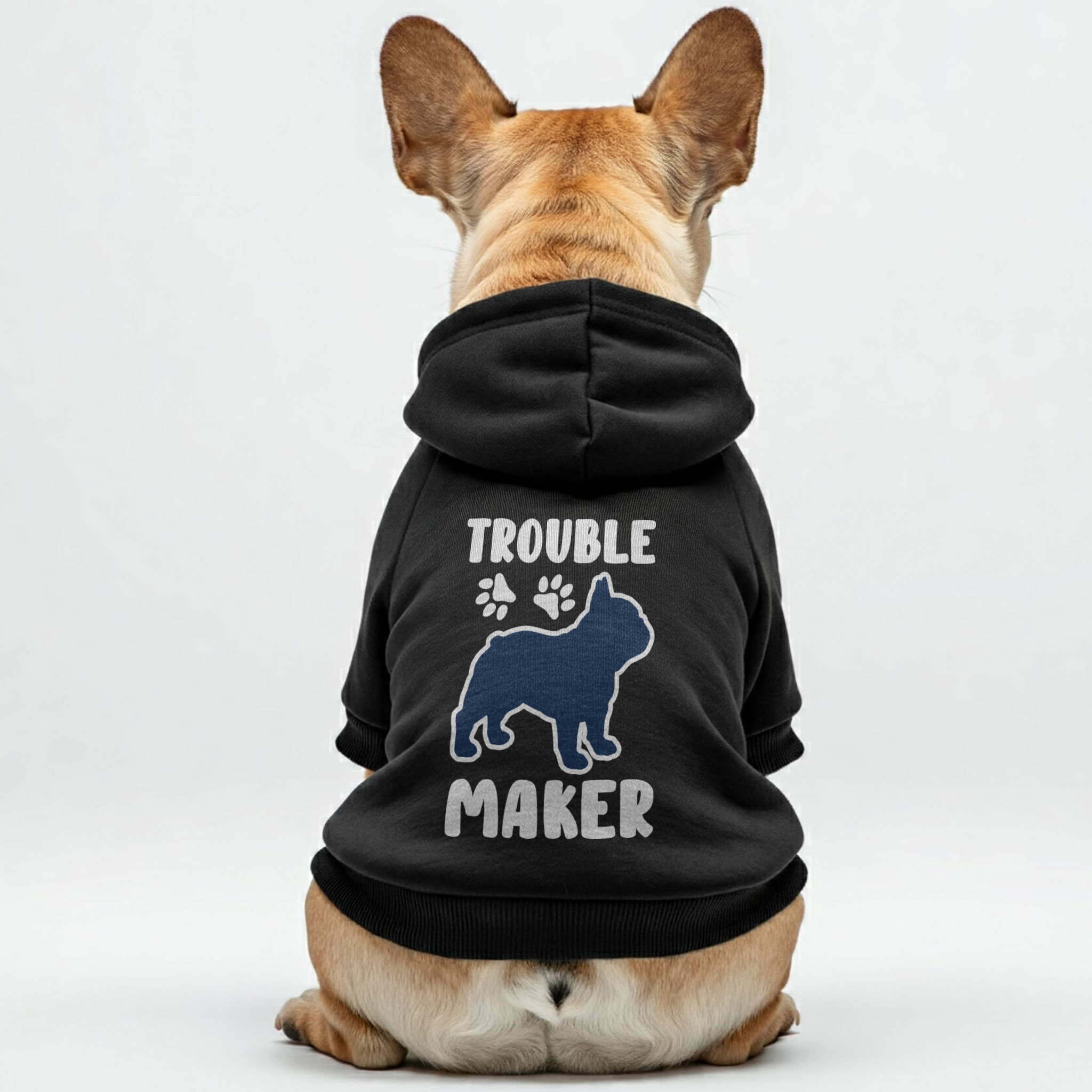 Trouble Maker - Stylish Personalized French Bulldog Hoodies With Funny Quotes – Stylish, Cozy, And Premium 100% Cotton For Frenchie Fans