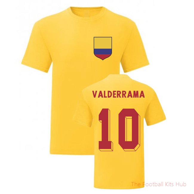 Carlos Valderrama Colombia National Hero Tee\\'s (Yellow)