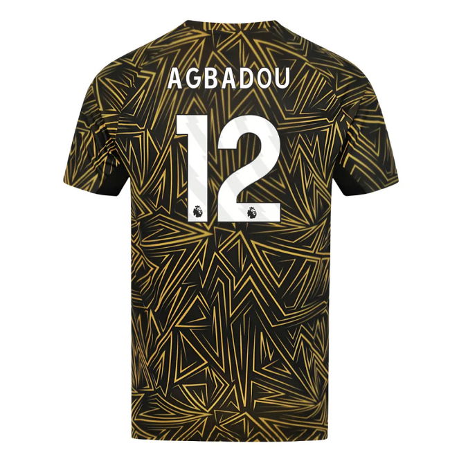 Replica Wolves Wolves Home Pre Match Shirt Black Agbadou #12 Premi...