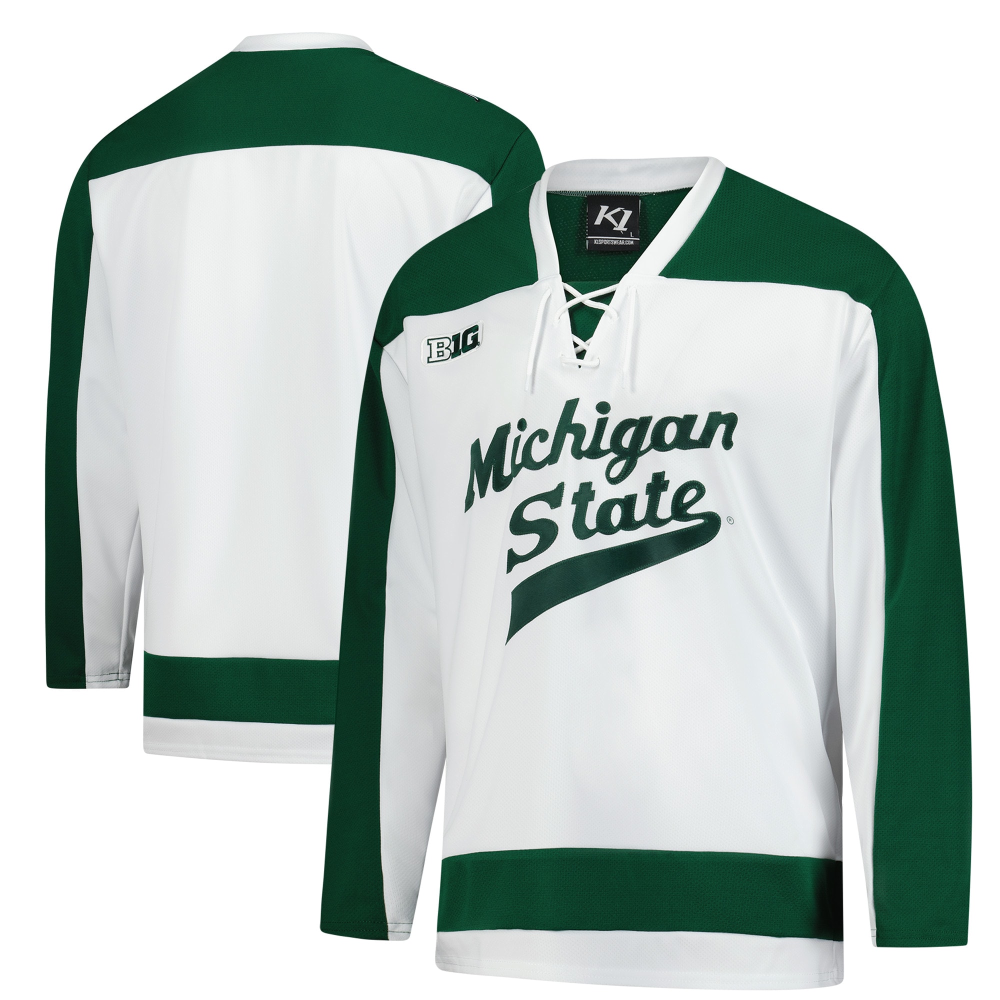 [NJP] Youth Michigan State Spartans Home Replica Hockey Jersey - White