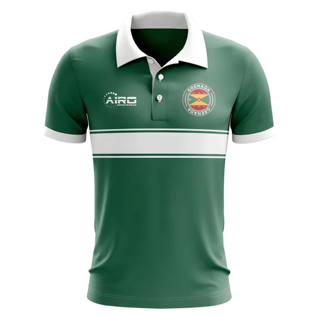Premium-Quality Pro-Grade Grenada Concept Stripe Polo Shirt (Green)