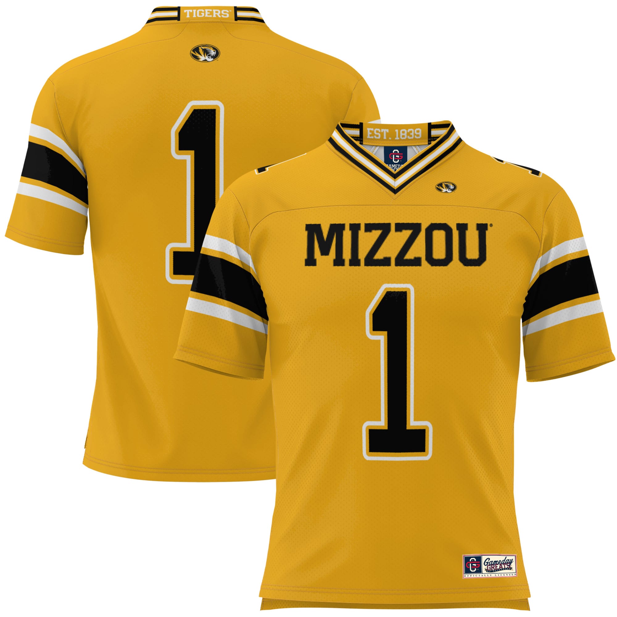 [NJP] Women's Missouri Tigers GameDay Greats Football Jersey - Gold