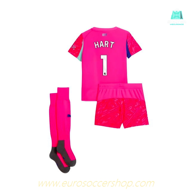 2025-2026 Man City Home Goalkeeper Mini Kit (Pink) (Hart 1)