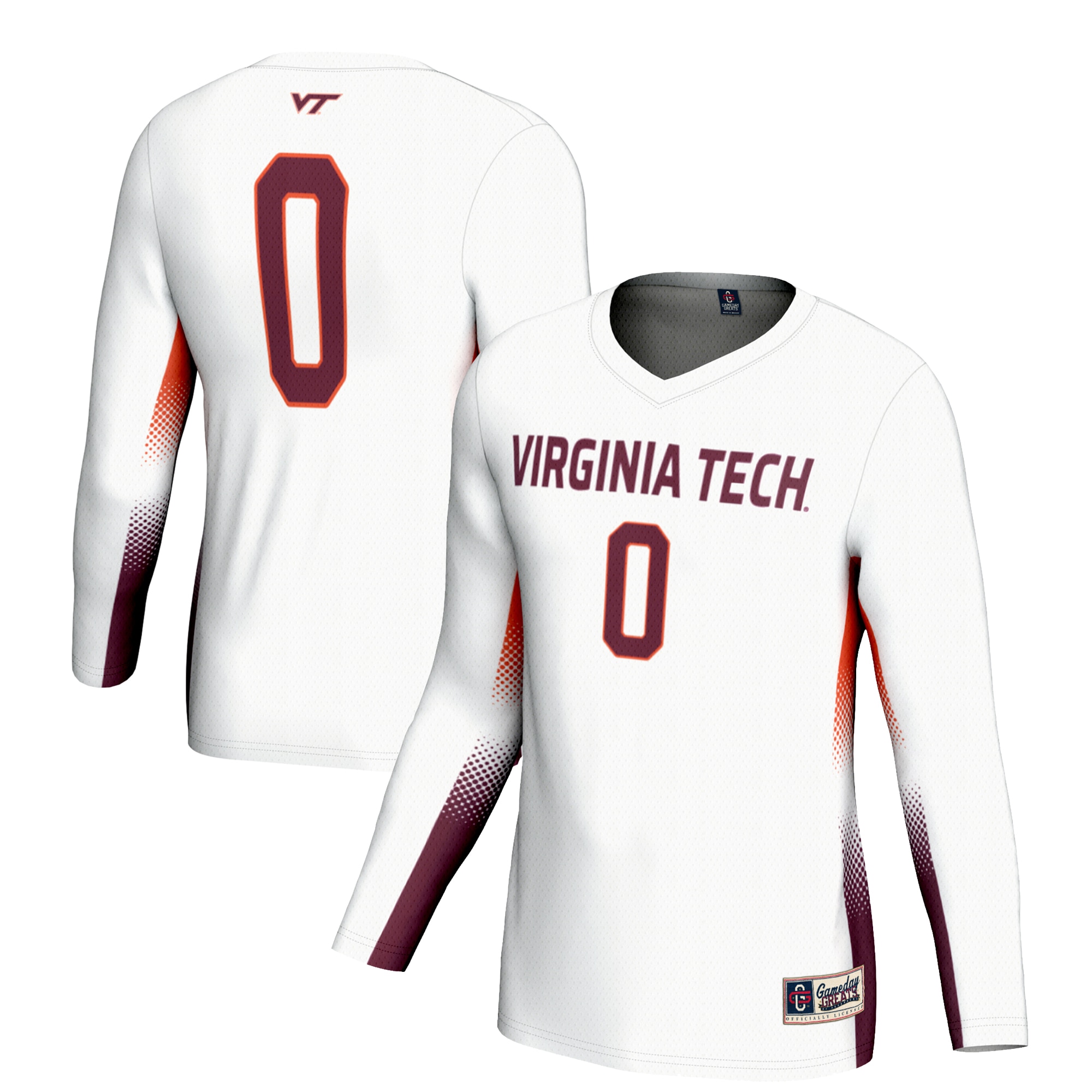 [NJP] Virginia Tech Hokies GameDay Greats Youth Women's Volleyball Lightweight Fashion Jersey - White