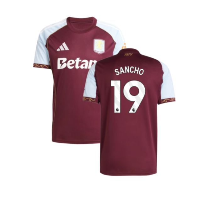Aston Villa 2025-20 Home Soccer Kit Sancho Printing L M S