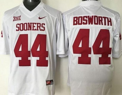 Men's OU Sooners Brian Bosworth #44 match worn White 2024 away jersey