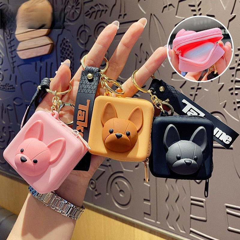 French Bulldog Rubber Keychain for Women
