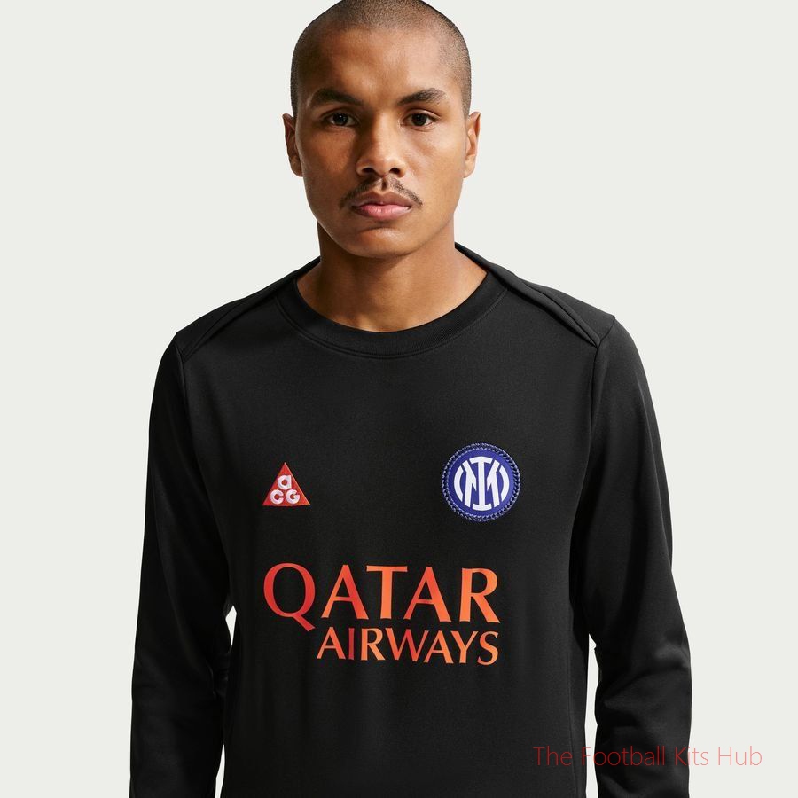Inter Milan X ACG Training Shirt Dri-FIT Academy Pro Pre Match Warm 4th - Black/Safety Orange