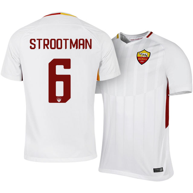 Roma Away 201718 Kevin Strootman 6 Soccer Jersey Shirt - Official
