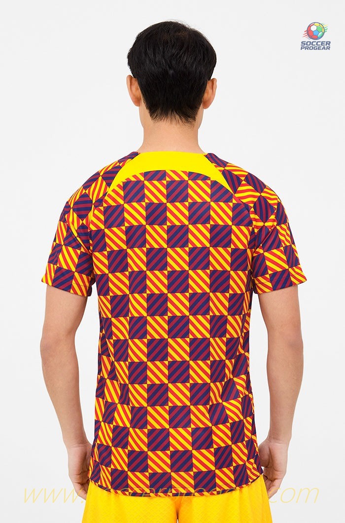 Barca Pre Match Football Jersey Yellow 2023 2024