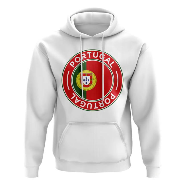 Portugal Football Badge Hoodie (White) Premium Quality Holland