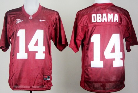 Men's None Red 2024 moisture wicking Barack Obama #14 comfortable