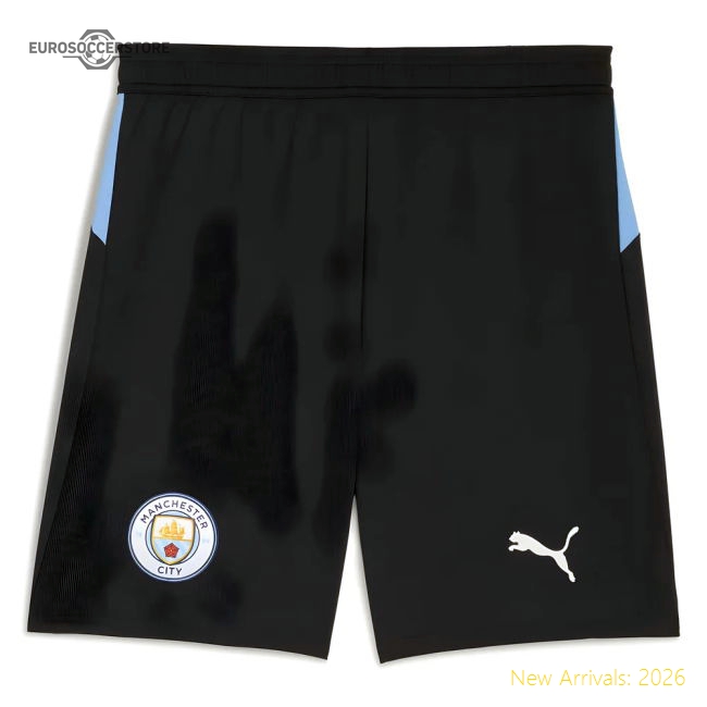 Authentic Top-Grade 2025-2026 Man City First Shorts Clash Navy