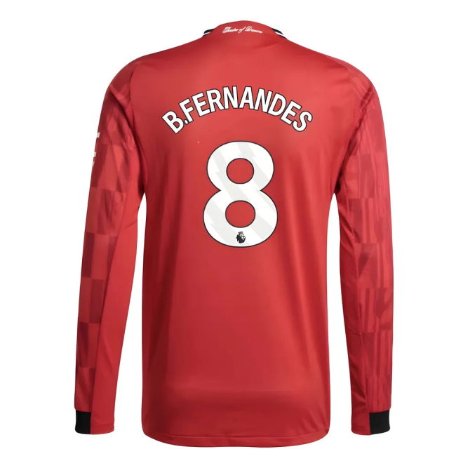 2025-2026 Man Utd Authentic Long Sleeve Home Jersey (B.Fernandes 8)