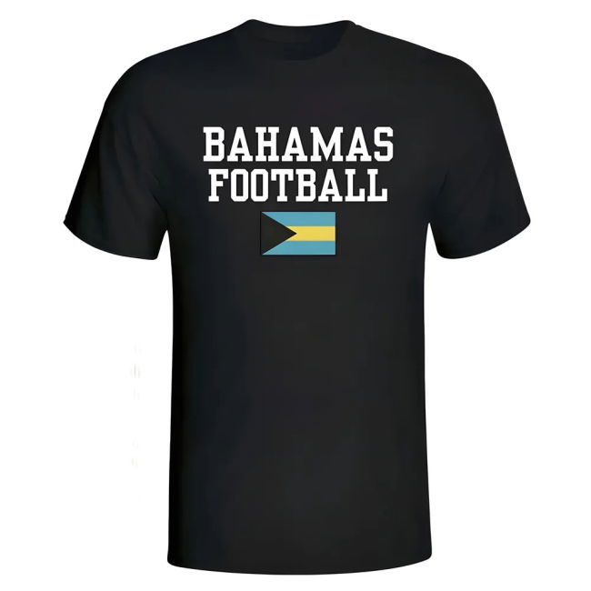 Premium-Quality Tournament-Edition Bahamas Football T-Shirt - Black