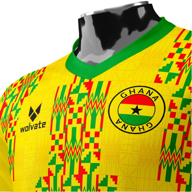 Premium-Quality Ghana Heritage Football Jersey (Wolvate) Adult Short