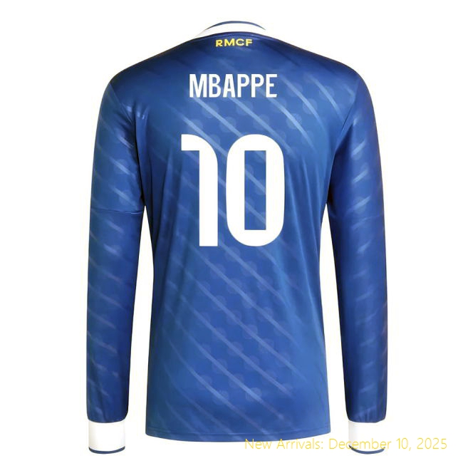 2025-2026 Real Madrid Long Sleeve RM Performance Third Shirt (Mbappe