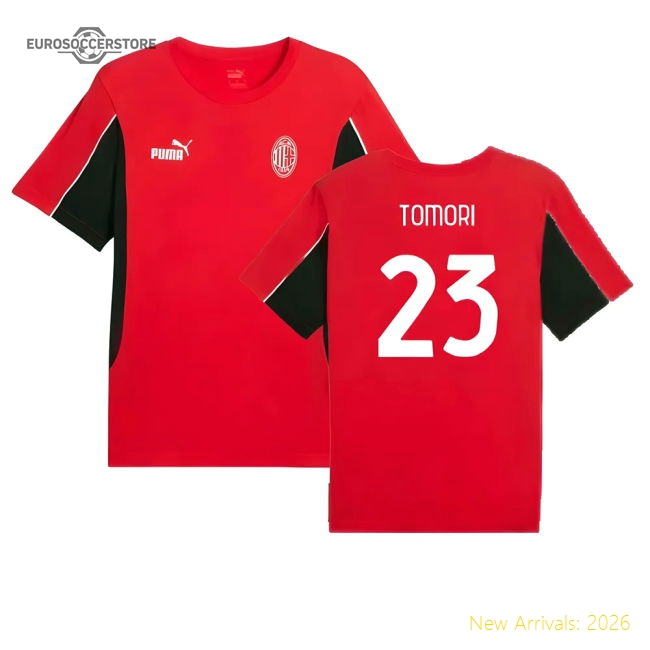 Premium 2024-2025 Ac Milan Ftblarchive Tee (Red) (Tomori 23)