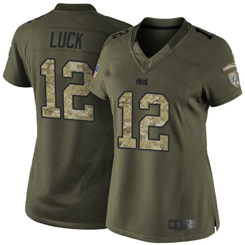Official NFL Indianapolis Colts #12 Andrew Luck Green Limited Jersey