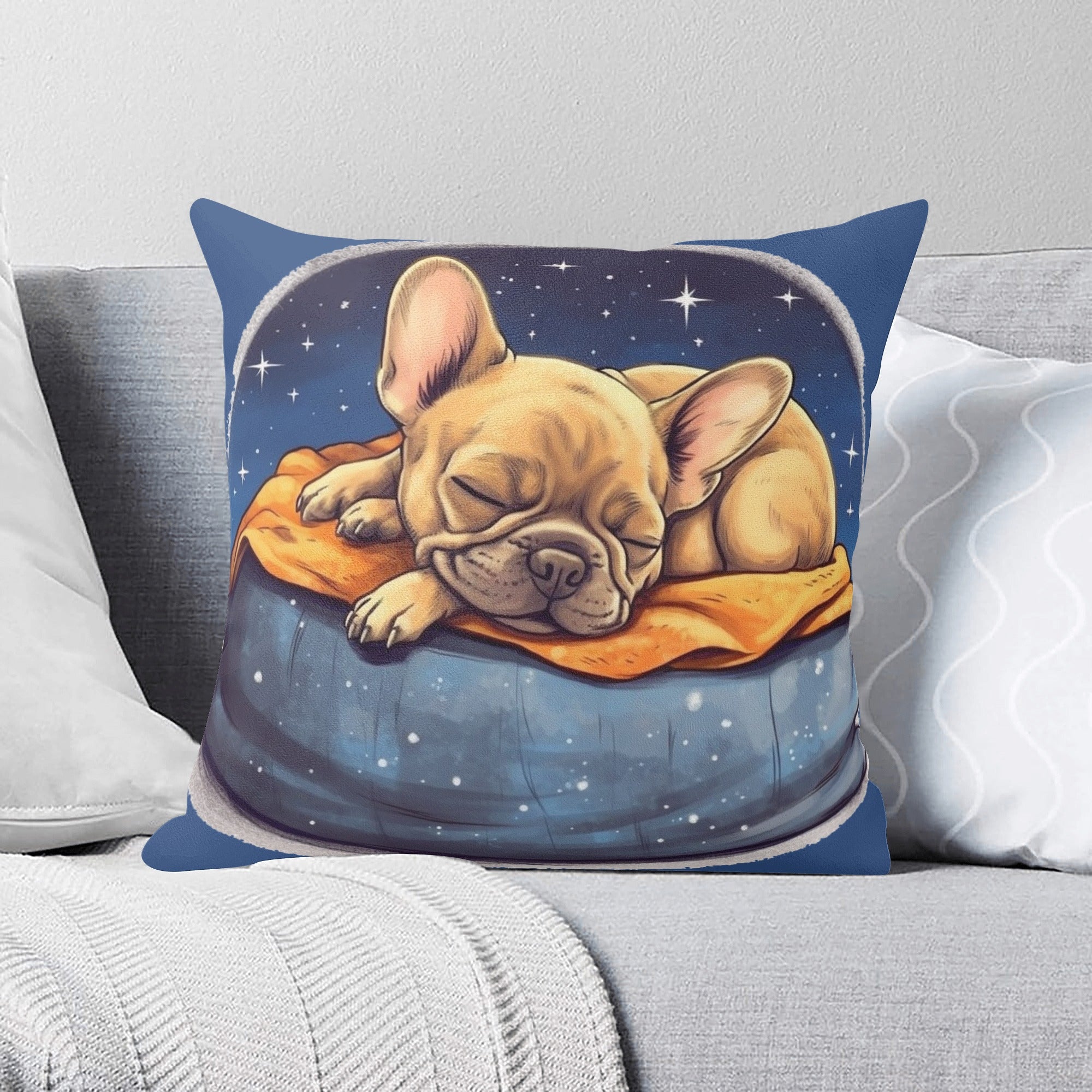 French Bulldog Serene Sleeping Frenchie Pillow Cover Durable Dog Item