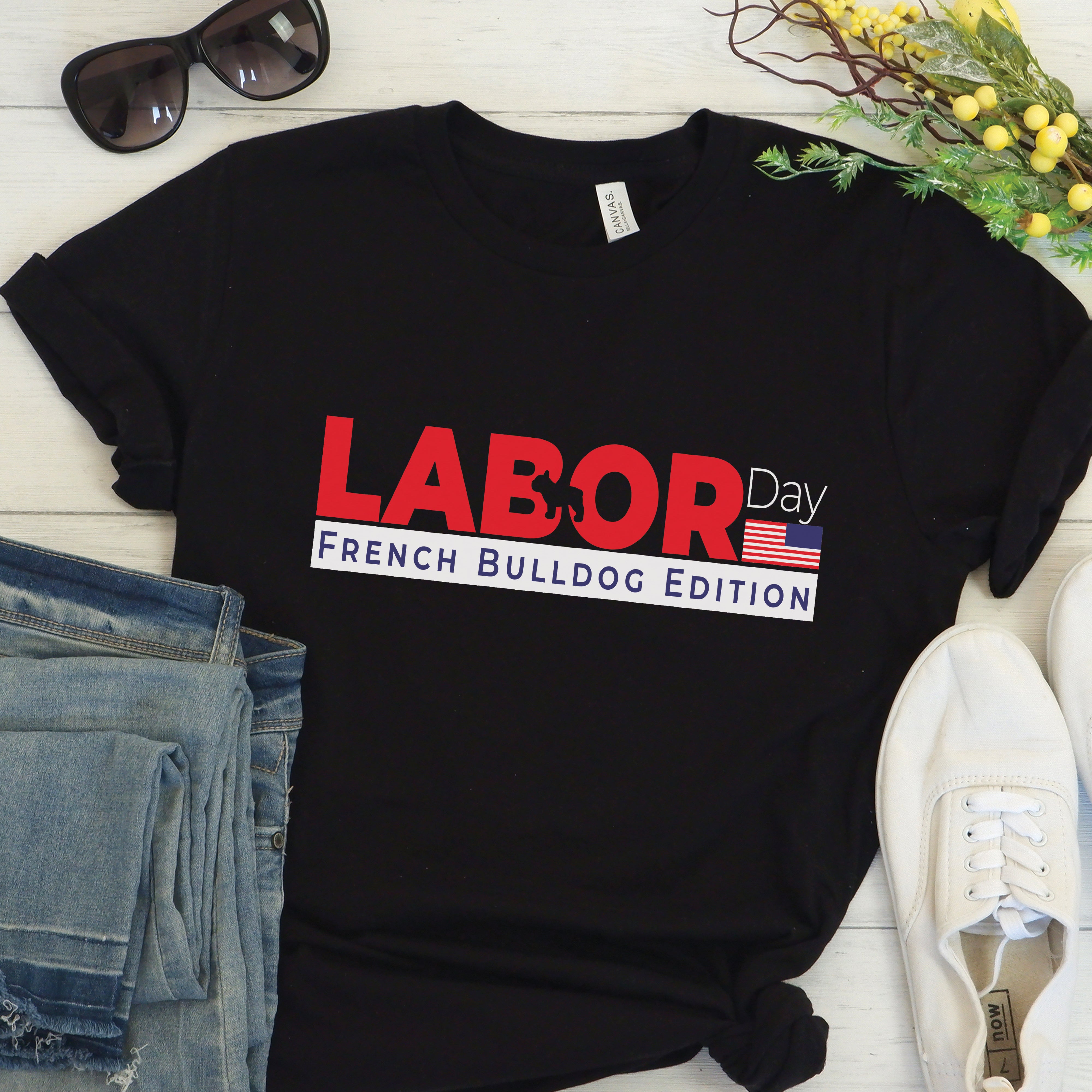 French Bulldog Labor Day Style Unisex T Shirt Practical Pet Supply