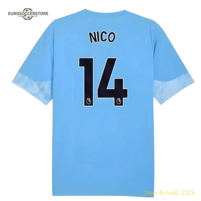 2025-2026 Man City Kids Comfortable Jersey Nico Climacool