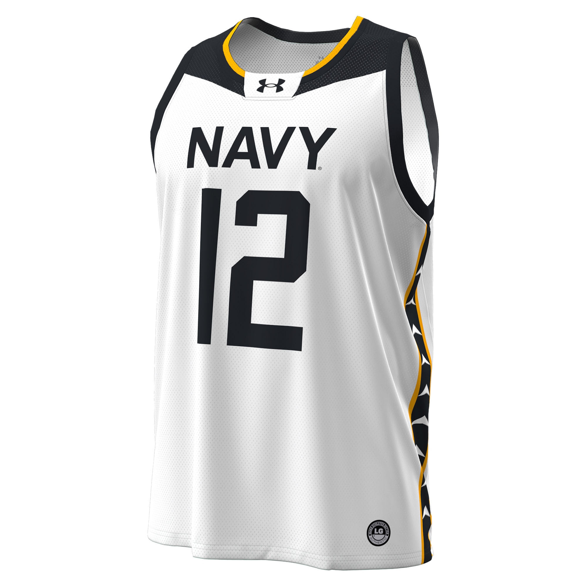 [DDG] Navy Midshipmen Jolly Rogers Alternate Replica Basketball Jersey - White