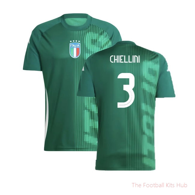 2024-2025 Italy Pre-Match Shirt (Green) (CHIELLINI 3)