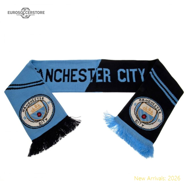Authentic Manchester City Fc Vertigo Scarf - Premium Quality Football
