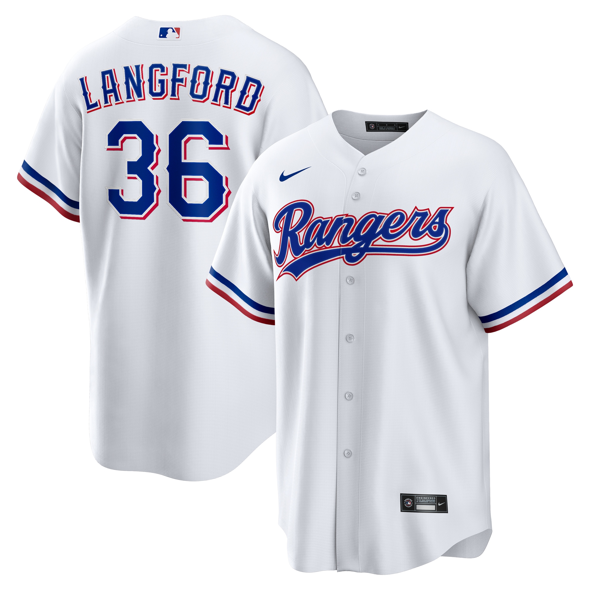 [LK] Wyatt Langford Texas Rangers Home Replica Jersey - White