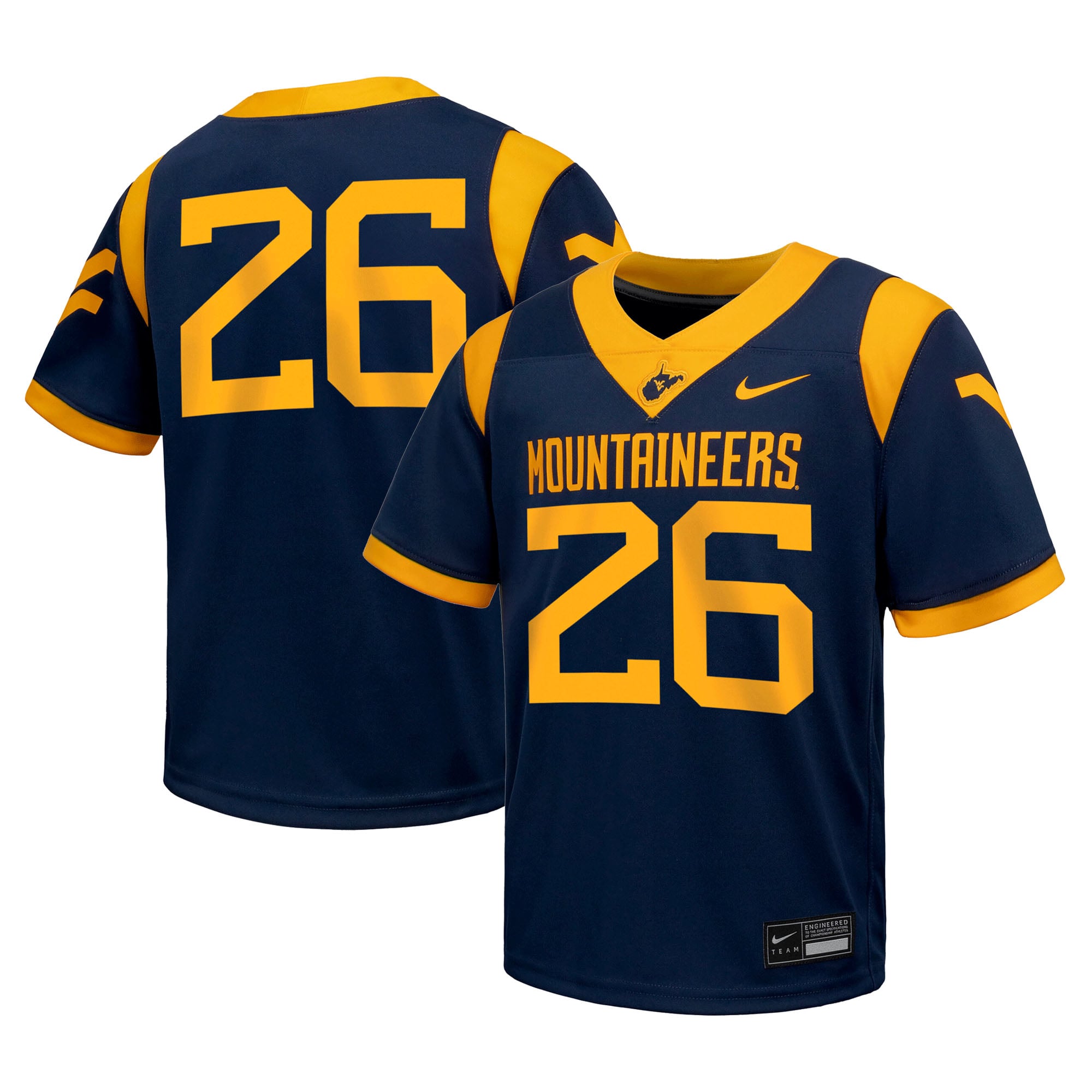 Youth Navy West Virginia Mountaineers Football Jersey