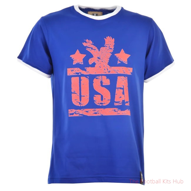 USA T-Shirt - Royal/White Ringer