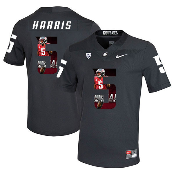 high quality Men's None Travell Harris #5 Black 2024 Football Jersey