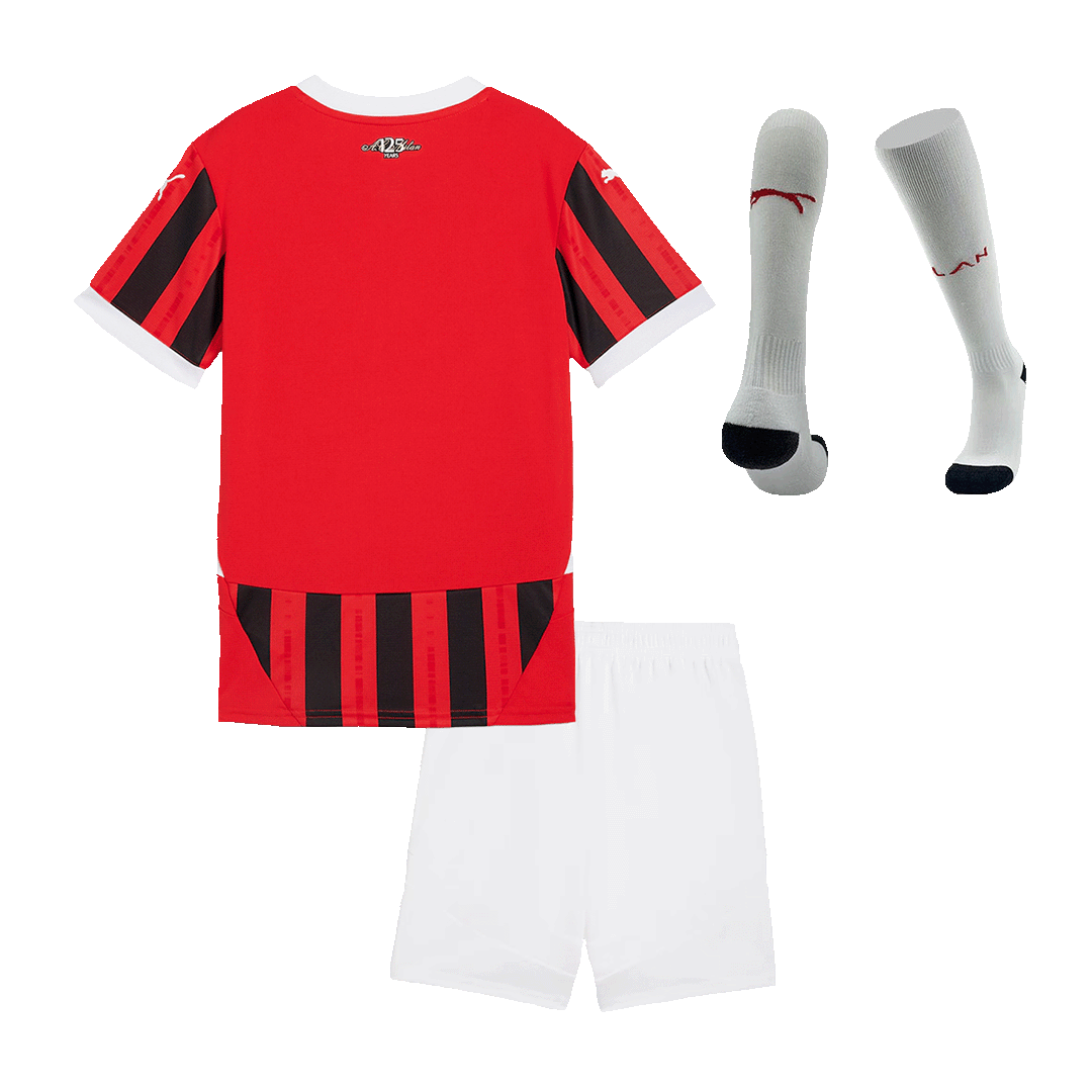 Kid's AC Milan Home Soccer Jersey Kit(Jersey+Shorts+Socks) 2024/25Auth