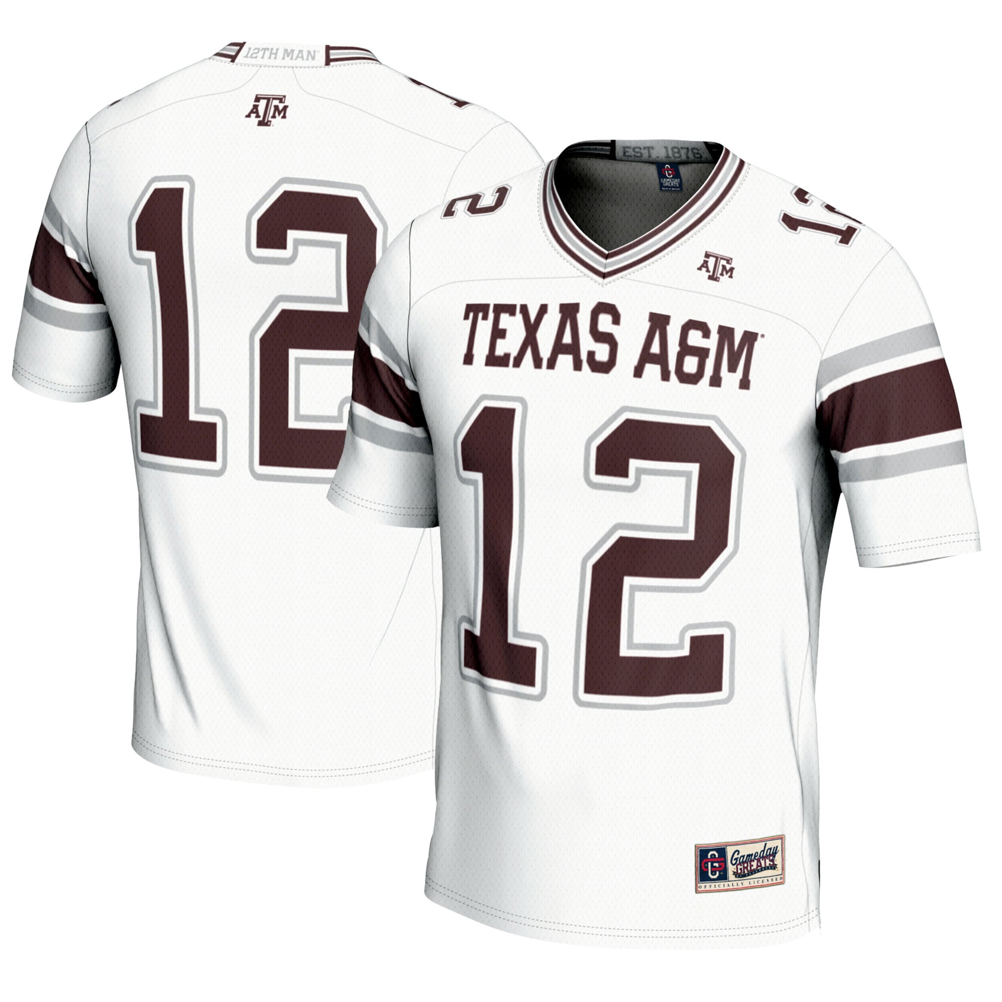Youth #12 White Texas A&M Aggies Football Lightweight Fashion Jersey