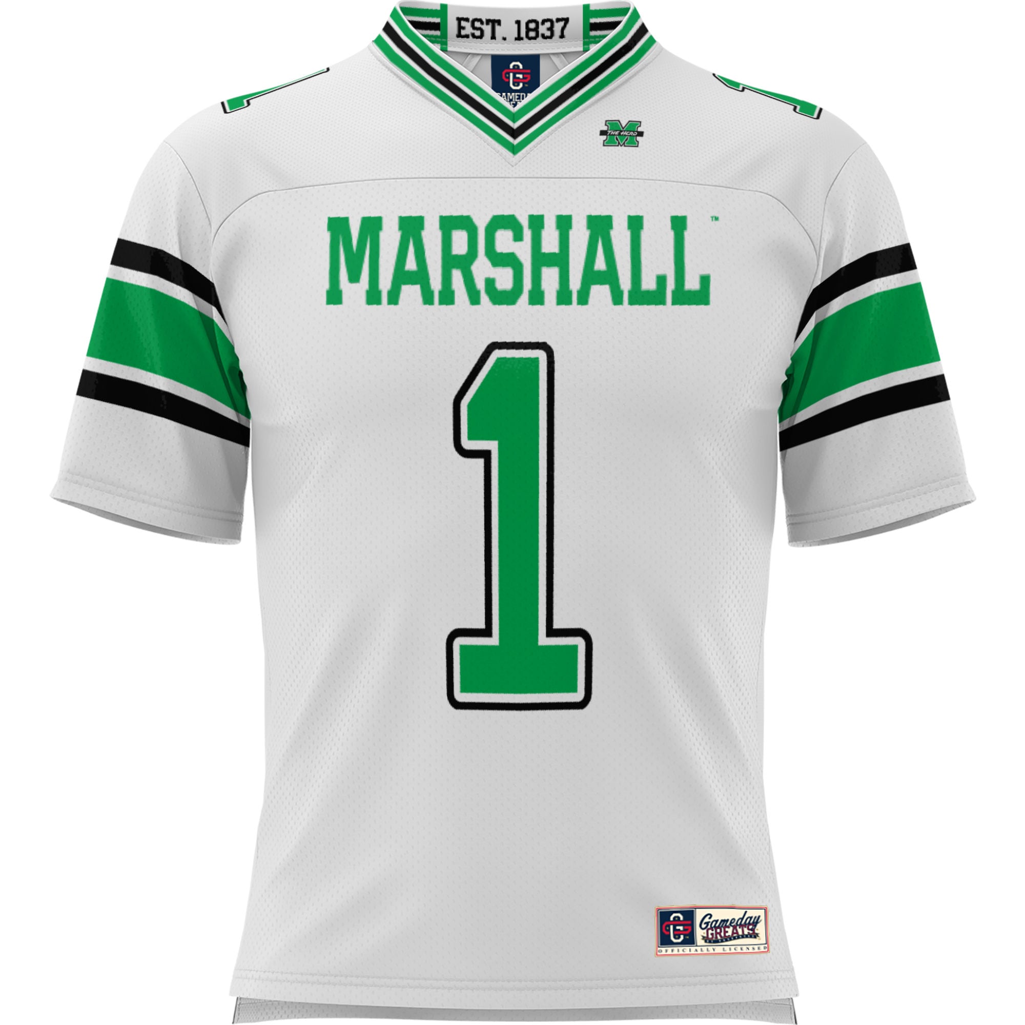 #1 Marshall Thundering Herd GameDay Greats 26/27 Football Jersey - White