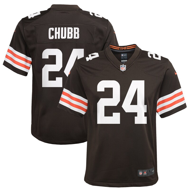 None Nick Chubb CLE Browns Powerful Official Jersey Game Day Wear