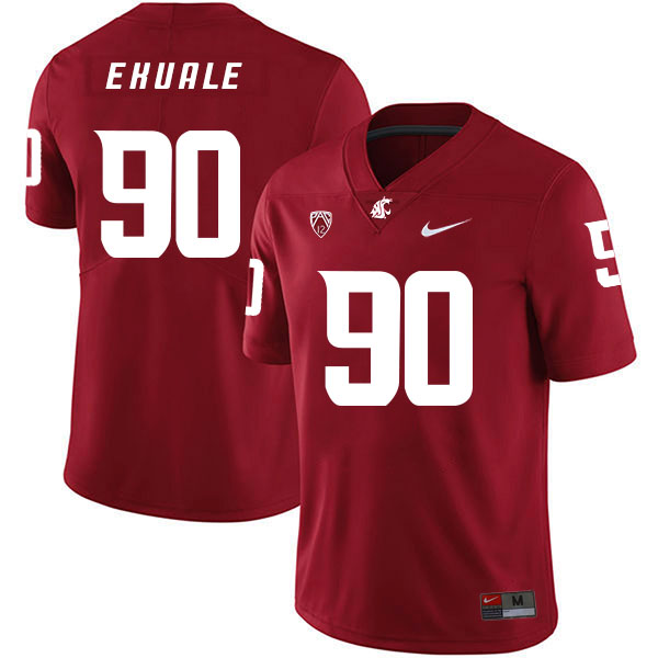premium Men's None Daniel Ekuale #90 Red 2024 Football Jersey