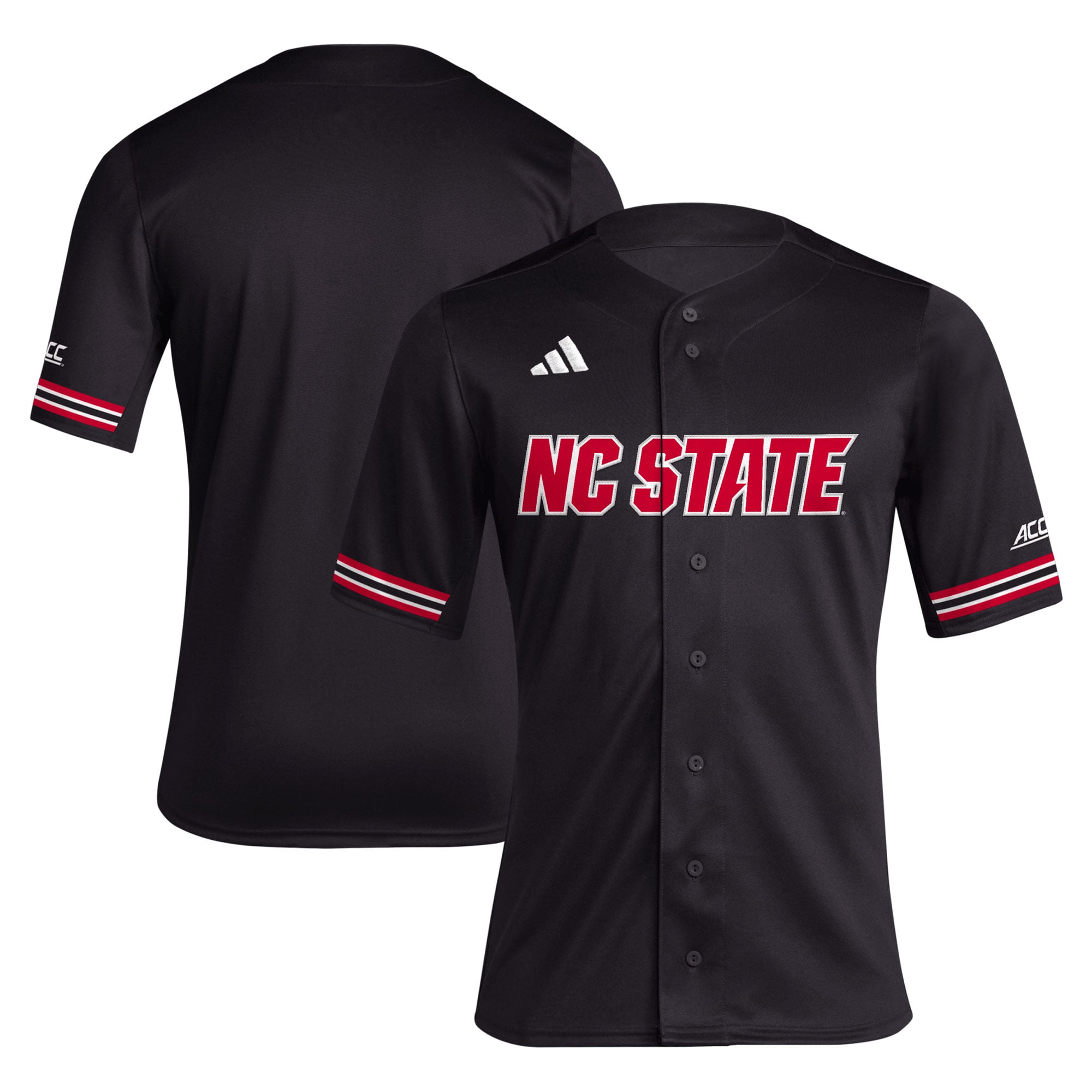 NC State Wolfpack adidas Replica Baseball Jersey - Black